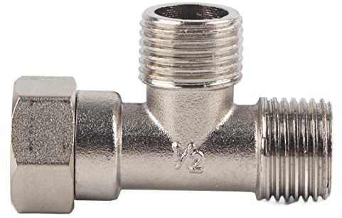 Conector en T de 3 vías Adaptador en T de acero inoxidable, desviador de válvula G 1/2 T, Conector en T de rosca hembra macho G1/2, Adaptador en T para junta de tubería