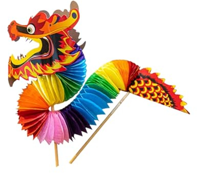Vastsea 3D Chinois Nouvel an Papier Dragon, Papier 3D Dragon DIY, Décoration à Suspendre Décoration de Nouvel An Chinois Décoration de Fête du Nouvel An Décoration de Jardin