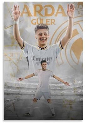 XSQING Arda Güler Fußball-Poster, Wandkunst, Gemälde, Leinwanddrucke, Dekor-Poster, Kunstwerke, 30 x 45 cm