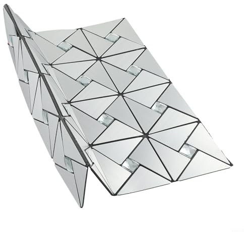 Selbst-Mosaik-Aluminium-Spritzfliese, aus Glas und Aluminium-Verbundplatte, verleiht Ihrer Bürodekoration Glamour, praktisch und stilvoll, Silber (Silber)