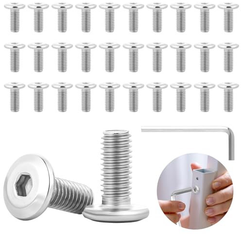30 Stück M5 x 12mm Flachkopfschrauben mit Innensechskant, 304 Flachkopf Vollgewinde Schrauben, Edelstahl A2 V2A flachkopfschrauben für Mechanischen Geräten, Elektronischen Geräten