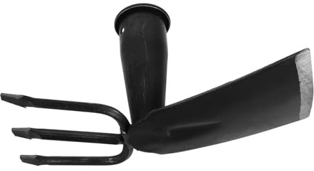 DOITOOL Outil De Jardinage Multifonction sans Manche Houe à Deux Têtes pour Désherbage Bêchage Et Scarification Cultivateur Et Râteau Robuste pour Retourner Le Sol Et Enlever Mauvaises Her