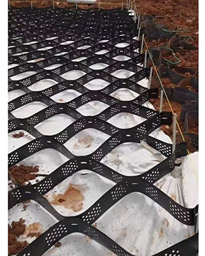 Stabilisateur de sol réutilisable pour allées et allées, grilles de gravier pour pentes raides, 60 m², 4 x 7 m, blanc