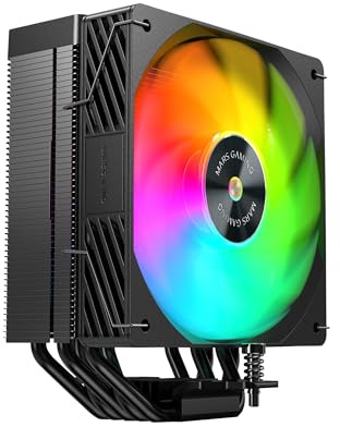 MARS GAMING MCPU-X5ARGB, CPU-Kylare 280W TDP, 5x HCT-Värmerör Ny Generation, PWM SI Extreme-Silent ARGB 120mm Fläkt, Hyperbalanserad Kopparkärna, Universell Kompatibilitet, Svart