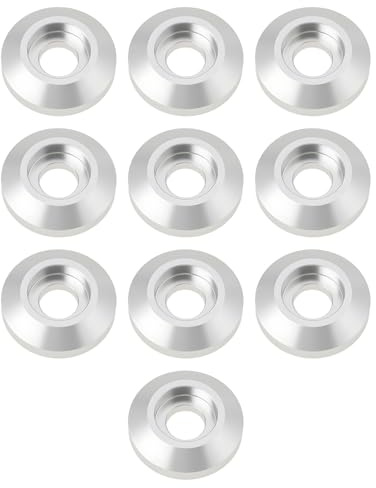 SG Store 10 arandelas cónicas de extensión de carga M8 plateadas para modificaciones de coche