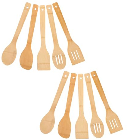 Generic 10 De Cocina De Cubiertos Volteador Herramienta Para Voltear Tortillas Y Crepes Antiadherente De Color Marrón Claro