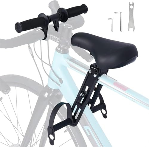 Seggiolino per Mountain Bike, Seggiolini Bici Anteriore con Manubrio e Pedali, Seggiolino Bicicletta Anteriore Portatile Rimovibile per Bambini di 2 e 6 Anni (Fino a 27KG)