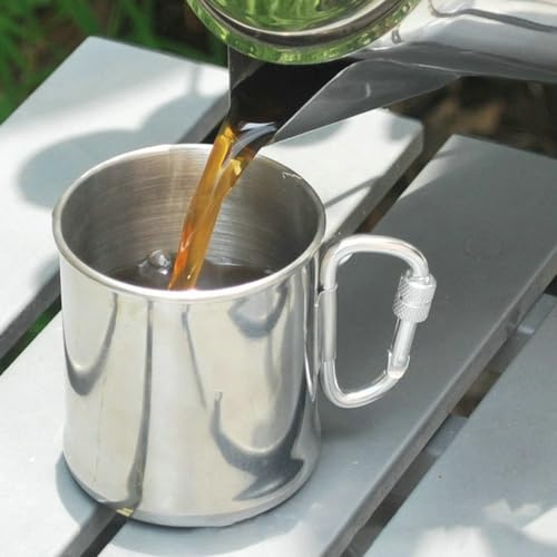 ERYUE Campingmugg i Rostfritt Stål Rostbeständig för Kaffevandringsresor - 500 Ml Kapacitet för Utomhusentusiaster (500 ml)