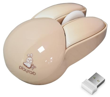 Rabbit Computer Mouse - Silent Optical Device, Candy Color Cute Bunny Shape Peripheral, Battery Powered Portable Laptop Mouse, Kawaii Desk Gadget | Bunny Shape Wireless Mouses For Study Cute Accessory