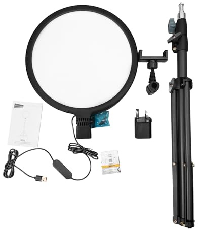 NEEWER BASICS 12 Large Ring Light with 63 Tripod Stand/Phone Holder/Remote Compatible with iPhone, 15W LED Bi Color Full Screen Lighting for Video Recording Selfie Streaming Makeup Photography, R12L