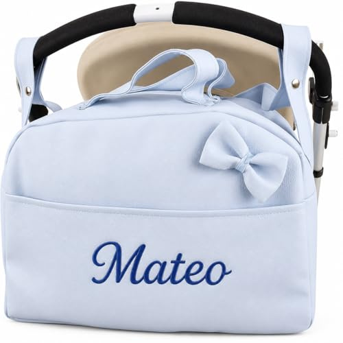 Danielstore Bolso Carro Bebé Personalizado con nombre bordado Regalo de un babero