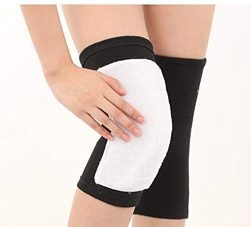 1 Pair Unisexe Genouillère Auto-chauffantes Tourmaline Thérapie Protège Genou Cachemire Thermique Coussin Chauffant Kneepad Anti-Vent/Froid Protection Genoux Jointure Eviter Arthrose Soulage Douleur