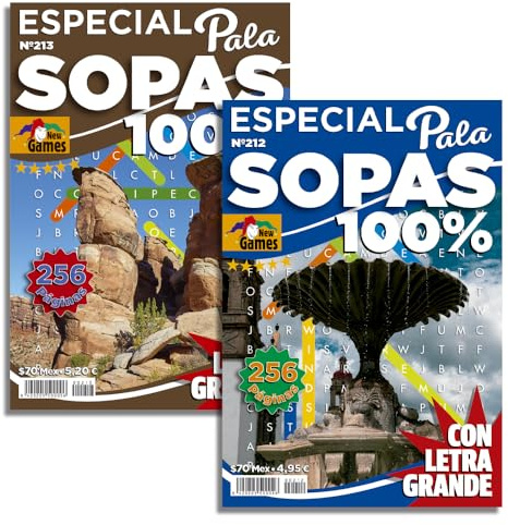 DataPrice Confezione da 2 libri grandi di passatempo racchetta zuppe speciale e Jumbo zuppe di lettere per adulti assortite 256/320 pagine.