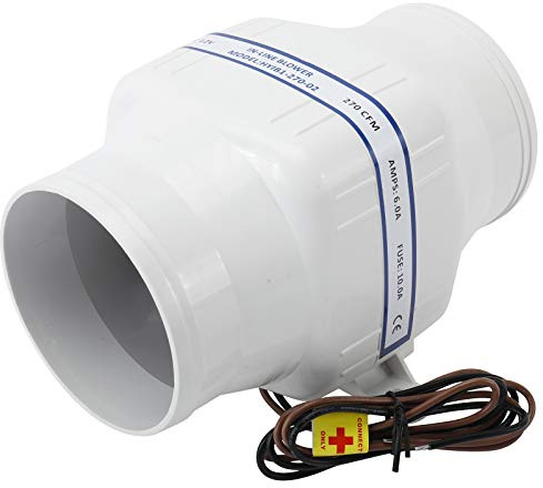 YaeMarine Marine Boat in-line Bilge Air Blower 12v Electric 4 Boat Engine Blower 270CFM with Six Blade for Yacht Sailboat Boats