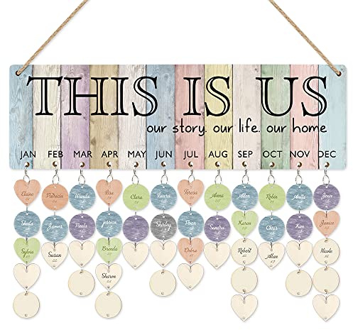 CHDITB This Is Us Family Birthday Reminder Calendar Hanging Birthday Gift