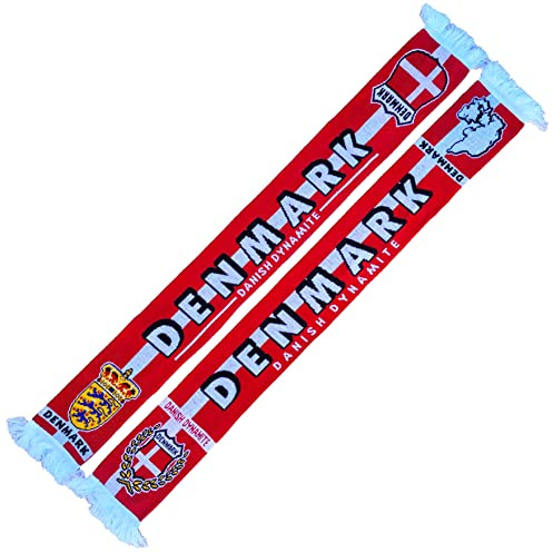 Generisch DENMARK, DÄNEMARK Schal (Strickschal), für WM, EM, Europameisterschaft, Fußballschal, Kult-Schal, Souvenirschal