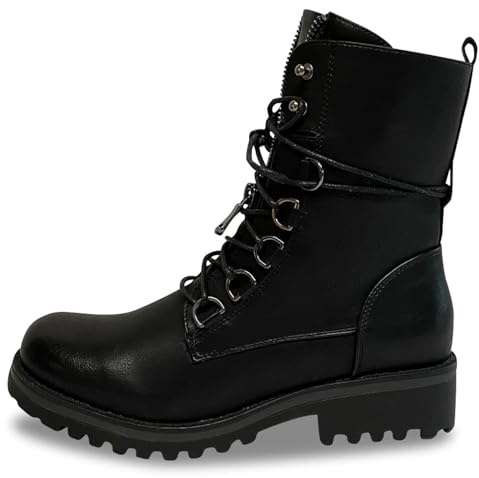 Pogolino Bottines à lacets pour femmes Bottes d'extérieur Bottes de randonnée d'automne ST601, Noir , 41 EU