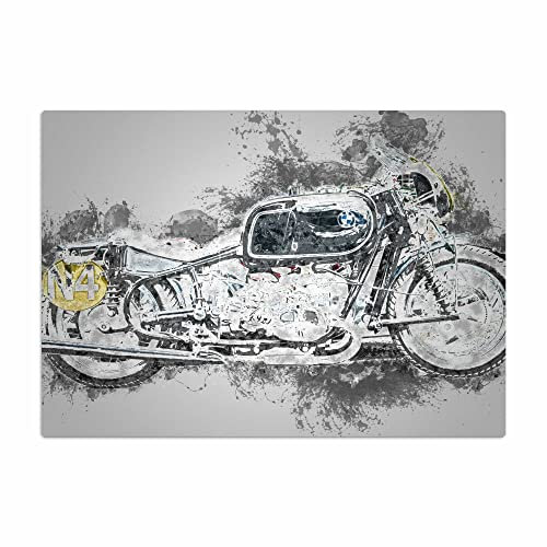 Vero Home 17662 Glas-Schneidebrett | Motiv Fortbewegung Motorrad | rutschfest, kratzfest und lebensmittelecht | Maße: 39 x 29 cm