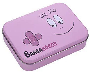 Bababobos Pansements Enfants Produit sous licence - Boîte métal - 24 pansements - Boîte de rangement de pansements pour enfants