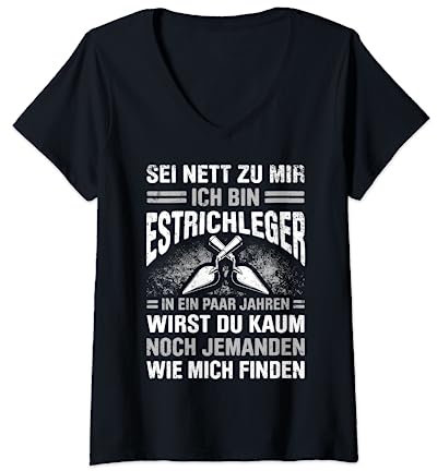 Estrich Legen Für Estrichleger Estrichbauer Handwerker T-Shirt mit V-Ausschnitt