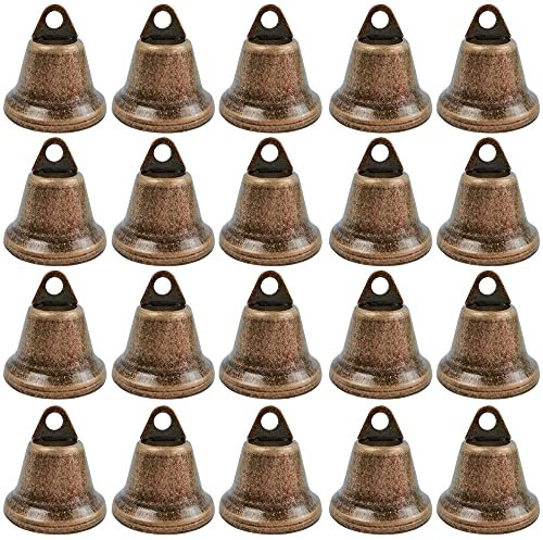 Vintage Glocke Bronze 20 PCS 38MM Vintage Glöckchen Schellen, Metallglöckchen Kleine Glöckchen Vintage für Hunde Türglocke Weihnachtsglocke Windspiele Machen