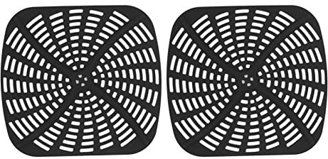 2 Stück Wiederverwendbare Silikon-Luftfritteusen-Einlagen, Fritteuse, Wiederverwendbare Silikon-Fritteusen-Einlage, Kratzfeste Silikon-Einlage, Ersatz Für Foodi AG301 Fritteuse(Schwarz)