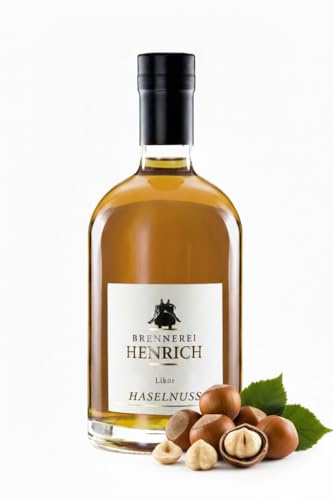 Haselnuss Likör 20% vol - 0,5 L - Haselnusslikör - Brennerei Henrich - Handcrafted - Haselnuss Schnaps - Hazelnut Liqueur