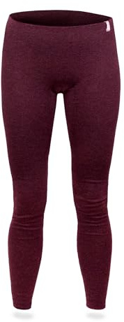 SES termounderkläder dam långa av 75 % bomull och 25 % polyester/ventilerande långa underbyxor dam/termiska underkläder dam för värme och komfort, Bordeaux, 52 SE