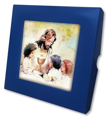 Fratelli Bonella | Kachel mit Jesus und Pargolis verziert mit Geschenkbox 10 x 10 cm | Made in Italy