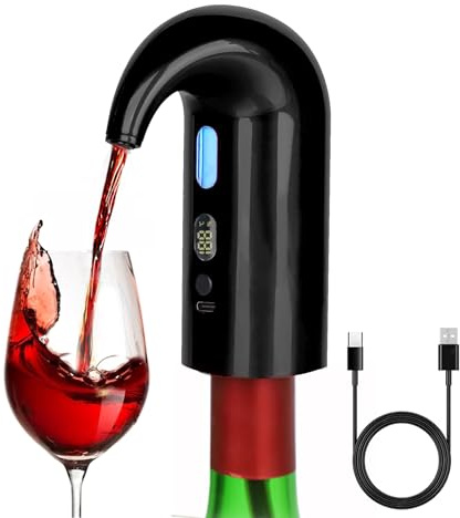 Decantador y aireador eléctrico de vino, aireador y vertedor de vino tinto de un solo toque (puerto Tipo C)