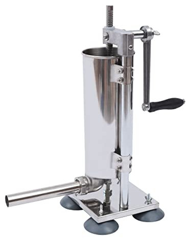 Mermajestic Sausage Stuffer Stainless Steel Sausage Maker with 4*Stainless Steel Tubes Professional Filling Nozzles 6 lbs Sausage Filler Best Use for Butchers Delis Home & Kitchen