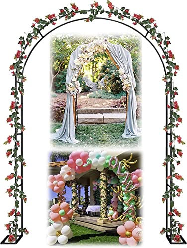 QGBOXDSV Rosenbogen, Garten-Torbogen Aus Metall, Pergola Rankhilfe Verzinkt Rost, Laubengang Rankgestell Mit Sockel Für Verschiedene Kletterpflanzen, Einfache Montage, 6 Größen,120x220x40CM