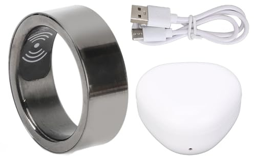 Buachois Smart Ring Fitness Tracker, HR214 Gesundheitssportring, wasserdichter Fitness-Tracker-Ring aus Aluminiumlegierung