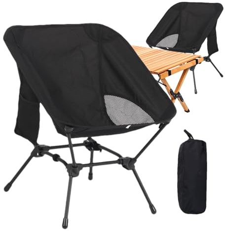 Sillas de camping para adultos,silla de camping portátil | Silla de playa plegable con soporte dorsal - Sillas plegables con marco de metal, silla de senderismo compacta con capacidad de 264 lb