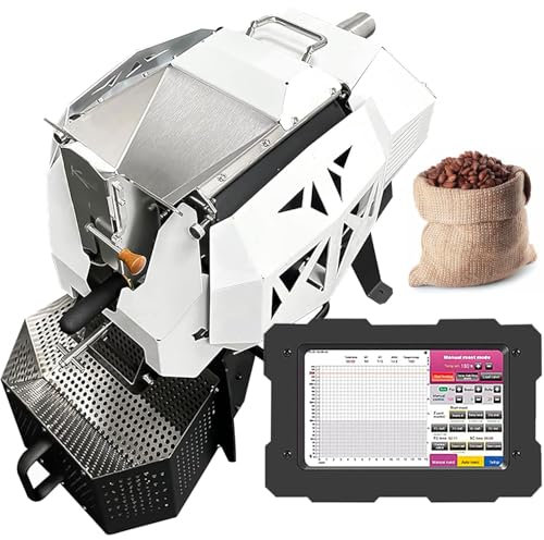 1600W Electric Coffee Roaster, 400g Intelligent Control Commercial Bean Roasting Machine, with Temperature Curve&Automatic Chaff Collector, Dual System Independent Control, Windows/mac, for Factory