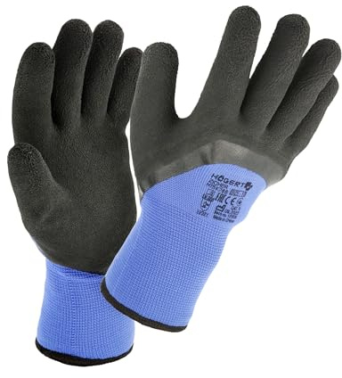Högert Technik ZICHER Gants de protection isolés en latex Bleu Taille 10 pour basse température Certifié EN 388:2016
