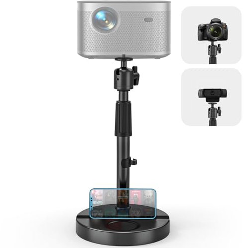 Nakelulu Supporto per Proiettore da Tavolo, Supporto Regolabile per Proiettore con Viti da 1/4, per Fotocamere, Proiettori e Altri Dispositivi