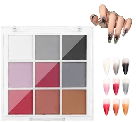 Pigmento de uñas en polvo, paleta de pigmento de uñas de 3x3 pulgadas 9 colores, polvo de de neón de color fijo de bricolaje para , estilo 2, de en