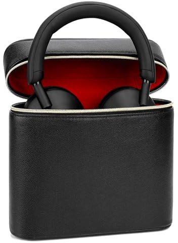 Geekria Nova hörlursväska, kompatibel med Sony WH-1000XM6, Bose QC Ultra, JBL Tune 720BT med mera, mjuk skal-ersättningsbärväska, svart