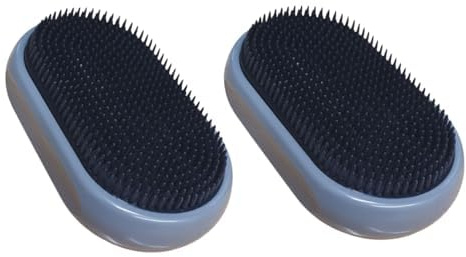 Mibella Silikon-Nagelbürsten, 2er-Set, Grau-Schwarz, Nagelpflege, Handliche Oval-Form 23063
