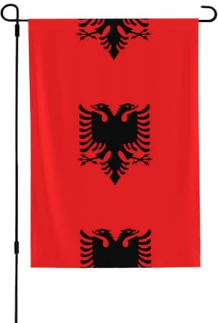 Albanische Flagge, geeignet für den Innen- und Außenbereich, perfekt für Haus, Garten, Veranstaltungen und patriotische Displays.