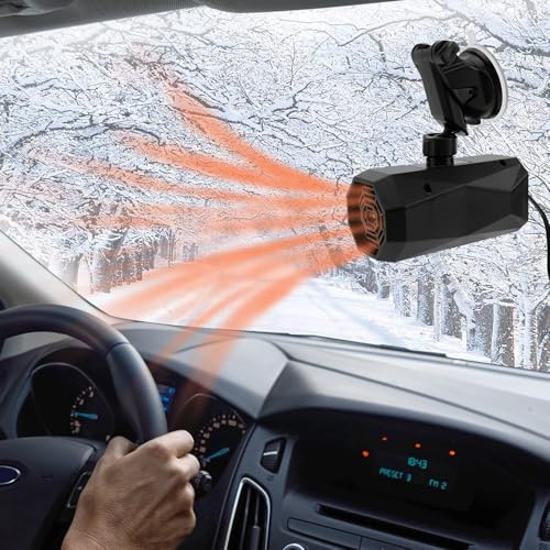 Ertisa Riscaldamento Auto 12v 150W Sbrinatore Auto 2 in 1 Riscaldatore per Auto Demister Sbrinatore Ventilatore Veicolo Riscaldamento Automatico Demiste Rotazione di 360° per Lo Invernale sbrinamento