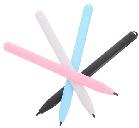 ELAYARD 4pcs Lcd Writing Tablet Stylus Pen Set for Kids Electronic Drawing Pad Replacement Pens in Black White Blue Pink for Digital Art and Writing