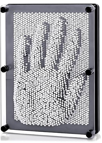 Metal Pin Art Impression Toy Large,13x18cm 3D Pin Art Board Toy Fun Desk Toys Sculpture Gadget,Cool Stuff for bedrooms,Stocking Fillers Cool Presents for Teenage 7 -16 Year Olds Girls/Boys Gifts