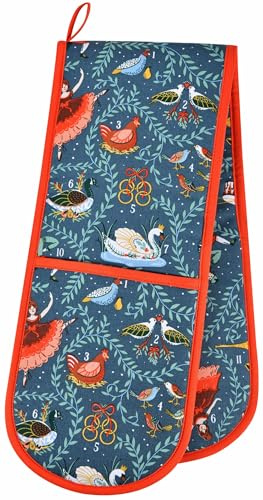 Blue Double Oven Glove: 12 Days of Christmas by Ulster Weavers