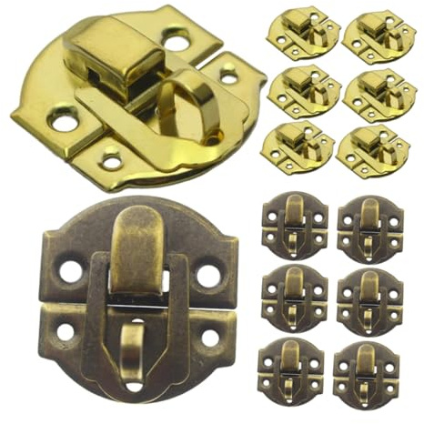 VILLFUL 20 pièces Loquet Vintage pour Boîte Bois Fermeture Robuste Fer Accessoire Décoratif pour Coffrets Cadeaux Bijoux Crochet de Verrouillage Sécurisé et Élégant