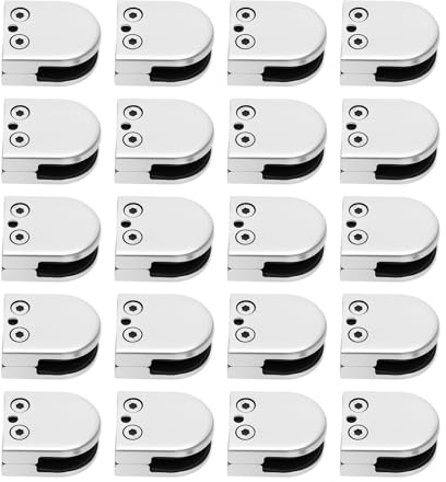WFIETN Lot de 20 pinces en verre de 8 à 10 mm - En acier inoxydable - Pour jardins, rampes d'escalier, verre trempé, etc