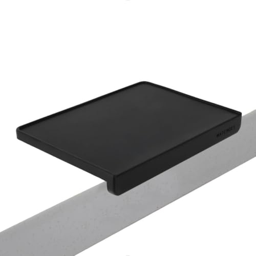 watchget Espresso Tamping Mat, Coffee Tamper Mat with Short Edge, Black Food Grade Silicone Pad, 8 Inch x 6 Inch, Portafilter Mat for Barista Espresso Machine Accessory, Waterproof and Heat Resistant