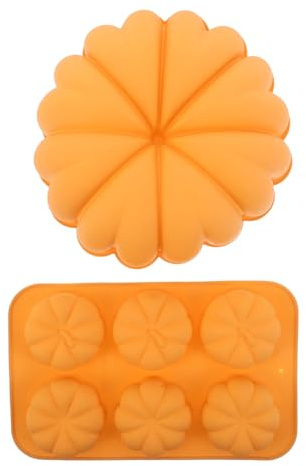 EPIGEIST 2pezzi Stampi in Silicone Forma di Zucca Teglia Antiaderente Cavità per Budino e Crostata all Uovo Teglia da Forno per Torta Forma di Zucca per Halloween