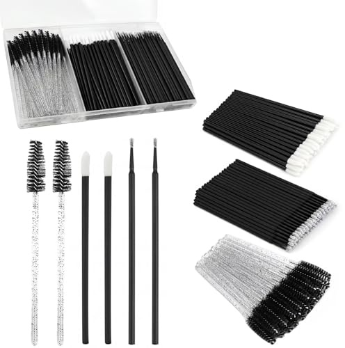Juego de aplicador de maquillaje desechable con caja de almacenamiento, varillas de rímcara, aplicadores de labios, microcepillos de limpieza, herramientas de maquillaje desechables para artistas de